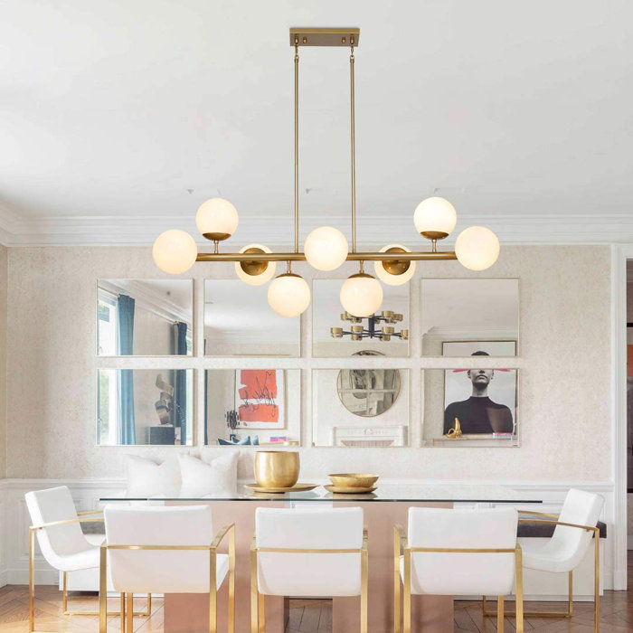 Wade Logan® Marvale 9 Light Kitchen Island Modern Linear Pendant